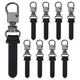 9Pcs Black Detachable Leather Zipper Pull, No-Tool Replacement Zipper Tab for Backpacks, Luggage, Jackets, Handbags
