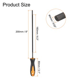 sourcing map Chainsaw File, 4mm (5/32-inch) Round Sharpening Files Tool with Plastic Handle for Chain Chainsaw Sharpening, Grinding, Black