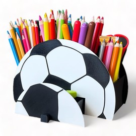 KAJAWIS Organiser for coloured pencils, desk organiser for children, eco football, large for a footballer (Football_org)