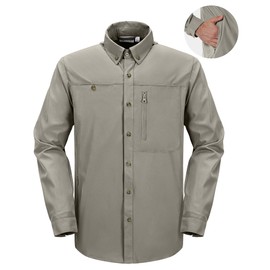 33,000ft Men's UPF 50+ UV Protection Long Sleeve Hiking Shirts Breathable Quick Dry Fishing Shirts for Safari, Outdoor