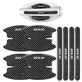 Door Handle Protector, For Suzuki Solio All Series, Latest Type, Carbon Pattern, Scratch Protection, Paint Protection, Scratch-Resistant, Easy Installation, Accessory Parts, Exterior Use, Set of 8