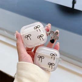 COTYPOFLIYTT Compatible with Airpods Pro 2nd Generation Case with Cleaner Kit Bow Glitter Soft Cover Butterfly Keychain for AirPods Pro Case for Girls Women Airpods Pro 2nd/1st-Clear Sparkly