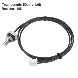 sourcing map 2pcs 10K Temperature Sensor Probe, M8 NTC Thermal Sensor Probe Cable 50cm