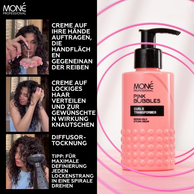 MONÉ Professional Curl Cream - Defining Curl Cream for Curly