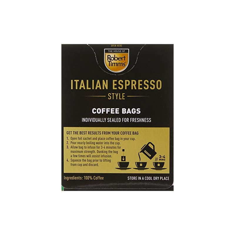 The House of Robert Timms Italian Espresso Coffee Bags (18