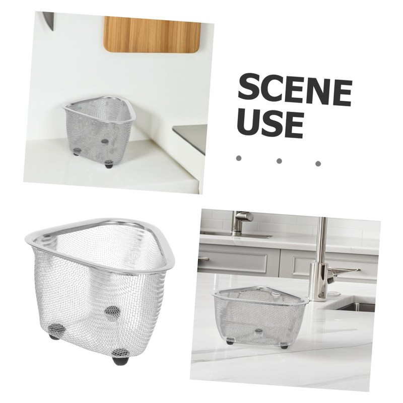 Gatuida 1Pc Sink Drainer Basket Lightweight Corner Mesh Storage for