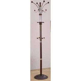 Six Foot Wood and Chrome Coat Rack in Espresso Finish