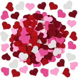 SmoothNovelty 200 Pcs Valentine Felt Hearts 2 Inch Stiff Felt Heart Mini Heart Laser Cutout Puffy Heart Shape Die Cut for Valentine's Day Embellishment DIY Crafts Scrapbooking Decoration(Multicolor)
