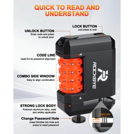 ONVIAN Bike Disc Brake Lock - 4-Digit Code Locks Anti-Theft Security Wheel Disc Lock 4mm Pin 175g Waterproof Portability Padlock Secondary Locks for Bicycles, Ebike, Mountain Bikes Outdoor