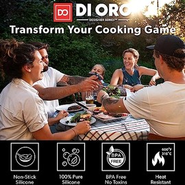 DI ORO Silicone Turner Spatula Set - 6 Piece Kitchen Utensils