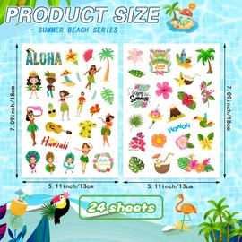 Sommer Strand Aufkleber 498 PCS Sommer Sticker Kinder Scrapbook Travel Sticker Set Fotoalbum Hawaiiaufkleber für DIY, Partygeschenke, Scrapbooking Deko (B)