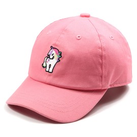 Julerwoo - Gorra de béisbol de unicornio para niñas, de algodón rosa, para 2 a 12 años, Unicornio rosa, 2-12 Years