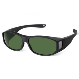 TINHAO Over Sunglasses, Polarized Lenses, UV400 Over Glasses, HD Lightweight, Fit, Side Lens Included, For Driving, Fishing, Golf, Bicycle, Unisex, Storage Case Included, green lens