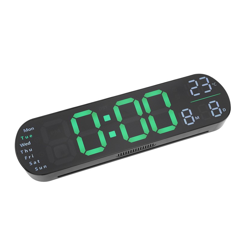 Digital Wall Clock Large Display with Remote Control Auto Brightness