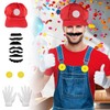 MUNSKT Cosplay Costume Accessories Kits, Hats Cap, White Gloves,Fake Beard,Buttons