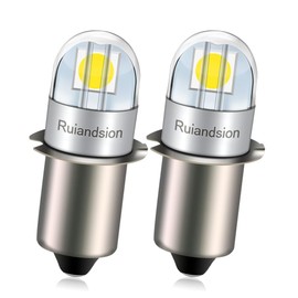 Ruiandsion P13.5S LED Bulb 6V Non Polarity White 200LM for Flashlights Torch Lights Pack of 2