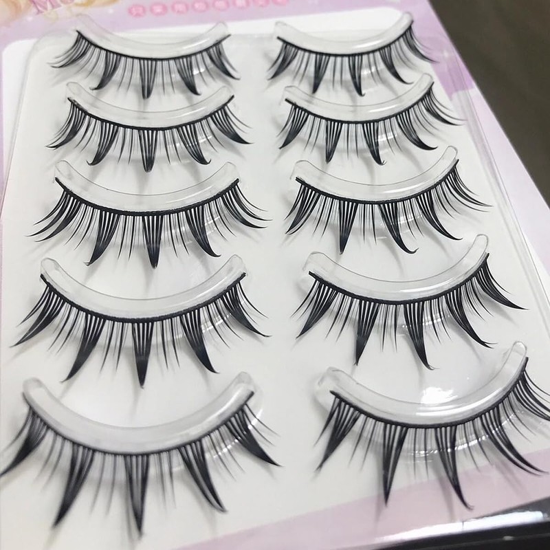 False Eyelashes, Natural, 5 Pairs Popular Transparent Axis Soft Core