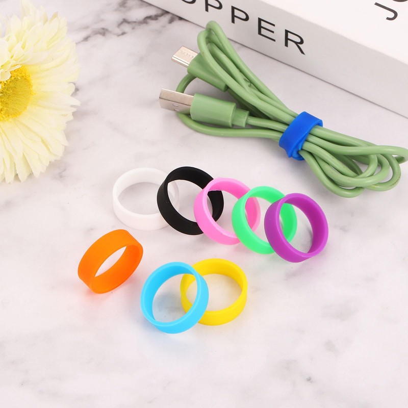uxcell 20Pcs Silicone Rubber Bands, 20x7mm Rubber Bands Rings Cable