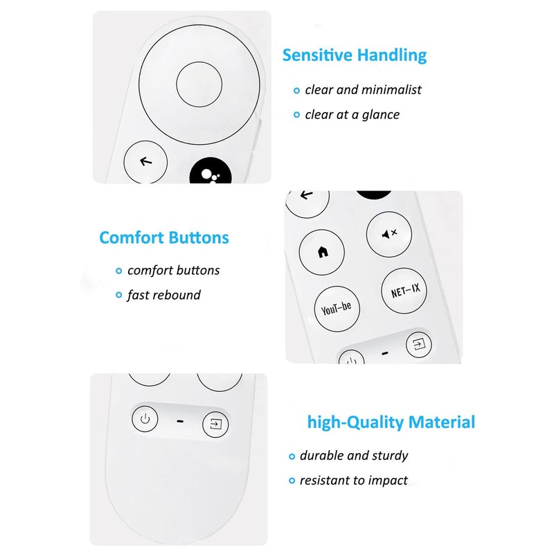 New Voice Remote Control for Google Chromecast 4K Snow HDTV,