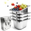 Philbinden 4 Pack Stainless Steel Hotel Pans 1/6 Size 4