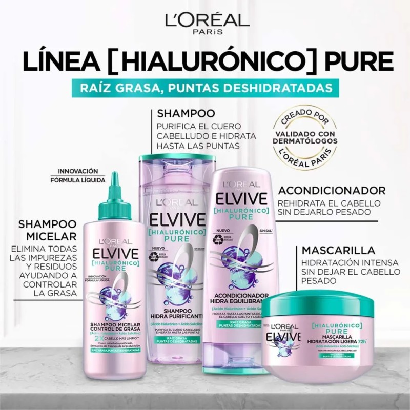 Shampoo Elvive Hialurnico Pure x370ml