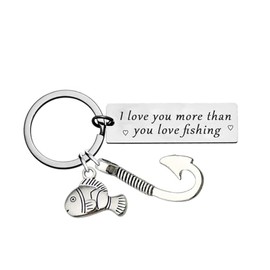 Valentine's Day Gift For Boyfriend Husband Fishing Gifts Fathers Day Gift For Dad Fisherman Gifts Fishing Keyring Fishing Lovers Gift Fish Gifts I Love You More Than You Love Fishing Keyring