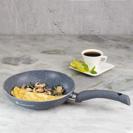 Wonderchef Granite Forged Non-Stick and PFOA-Free Aluminum Fry Pan Skillet Tawa, 20cm Pan, Gray