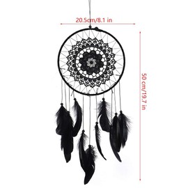 Black Dream Catcher, Macrame Dream Catcher Handmade Feather Dream Catcher Wall Art Hanging Dream Catcher for Bedroom Home Decor