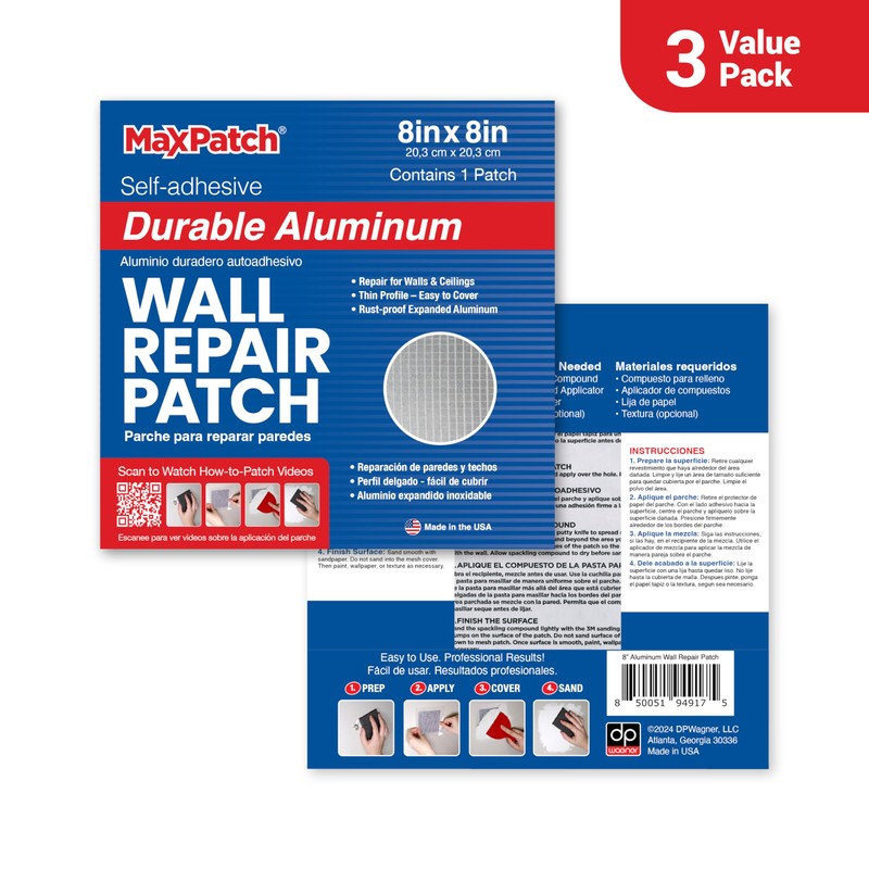 MaxPatch® 8 in. x 8 in. Aluminum Self-Adhesive Wall Repair