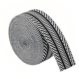 Yo Vryncal Nylon Webbing Ribbon Strap 1.5 Inch Patterned Polyester Webbing 6 Yards 38mm Striped Webbing Bag Handles Replacement DIY Pet Collars Leash Camera Strap Shoulder Straps (D)