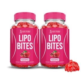 (2 Pack) Lipo Bites ACV Gummies Advanced Formula 1000MG Apple Cider Vinegar Chewies Formulated with Pomegranate Beet Juice Powder B12 Vegan Non GMO 120 Gummys