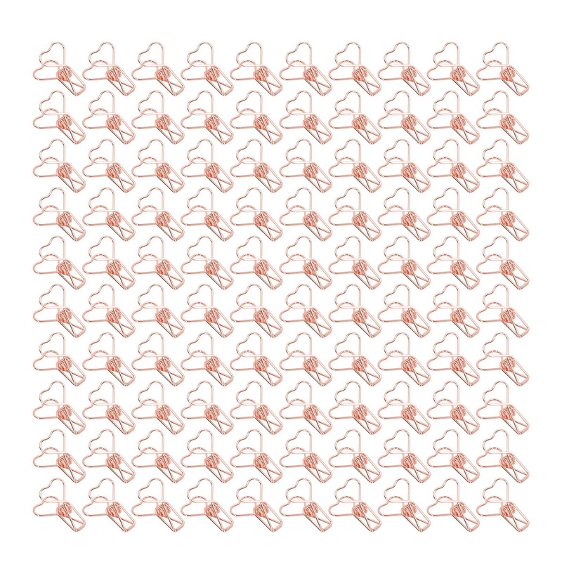 100 Pcs Binder Clips Hollow Heart Shape Strong Clamping Force
