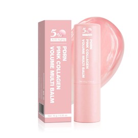 PDRN Pink Collagen Volume Multi Balm Stick, Pink Collagen Balm for Face, Lips, Eyes, Neck, Deep Hydrating & Nourishing for Smooth Skin, Non Greasy (1pc)