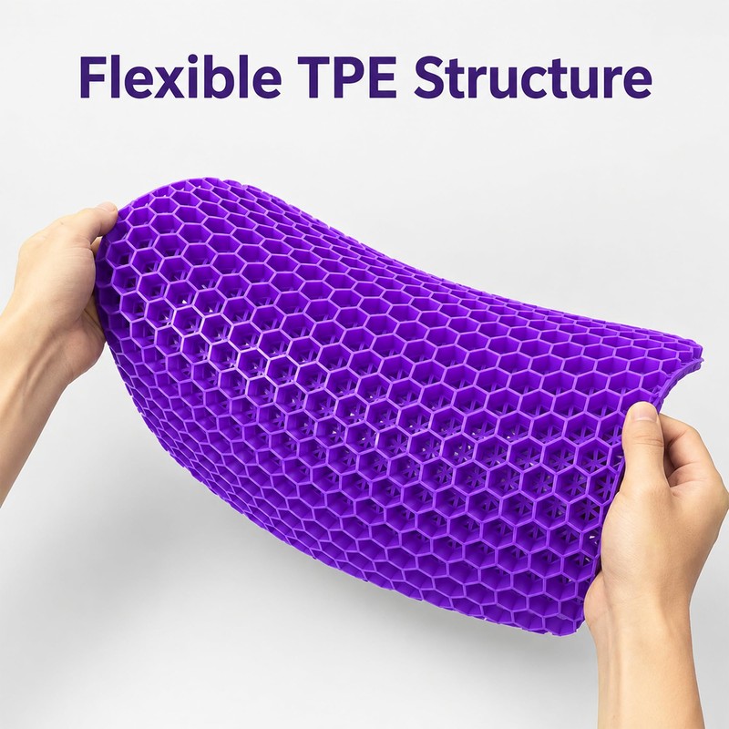 Purple Gel Honeycomb Slim 0.8 Seat Cushion for Office Chair,