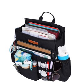 SURDOCA Car Storage Organiser Front Seat, Durable Car Seat Organiser with 9 Pockets, Portable Car Organiser Back Seat for Kids, Car File Organiser, Car Laptop Holder Passenger Seat