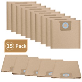 15 Pack Vacuum Bags Fits 6 to 10 Gallon Shop Vac DXVA19-4101,LUNARUBBY Replacement Filter Bags for Wet/Dry Vacs,High Efficiency Dust Collection Bag,Replacement Parts BM08 Accessories Kit