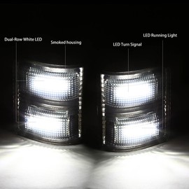 Auto Dynasty Smoke Lens White LED Side Towing Mirror Turn Signal Light Compatible with Ford F250 F350 F450 Super Duty 08-16