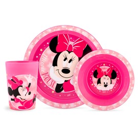 Lulabi Minnie Cosmo 3-teiliges Set für Jungen, Polypropylene, Pink, Verziert