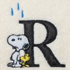 Tsujiseru Snoopy Mini Towel 25cm Initial R Embroidered White