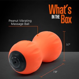 SQUATZ Peanut Wireless Vibrating Massage Ball - 3 Vibration Intensity Levels, 2-5 Hour Battery, Portable & Rechargeable, Deep Tissue Trigger Point Therapy for Muscle Relief and Tension