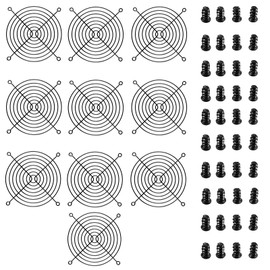 Nivithi 120mm Fan Grill,PC Fan Cover,Black PC Fan Grill Guard,Metal Slivery Black Replacement Screws,for PC Ventilator,10Pack.