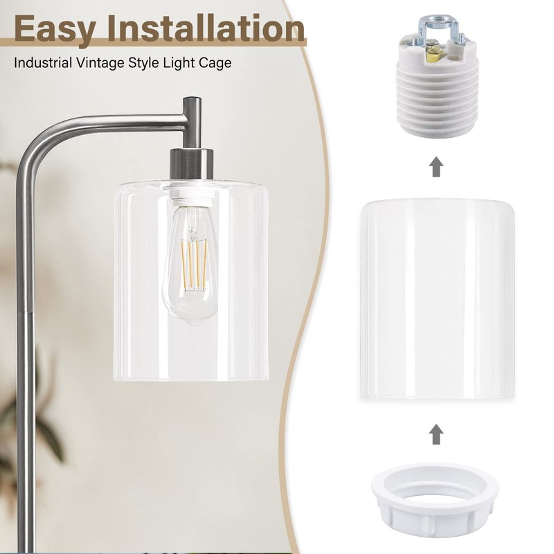 DiCUNO E26 Light Socket Ring, Aluminum Lamp Shade Collar Ring,