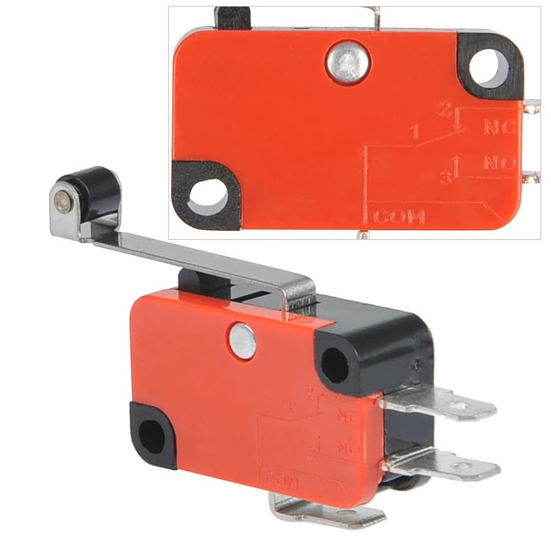 BUYGOO 6Pcs V-156-1C25 Micro Limit Switch with Hinge Roller Momentary