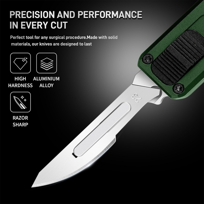 cckk Utility Knife, Aluminium Alloy Pocket Knife with Clip, Black