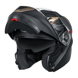 Motorcycle Modular Full Face Helmet DOT Approved - YEMA YM-925 Motorbike Casco Moto Moped Street Bike Racing Helmet with Sun Visor for Adult,Youth Men and Women - Matte Black,XL