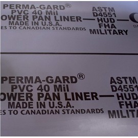 Shower Pan Liner 40 mil PVC Grey 6' x 7'