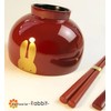 Echizen Lacquerware Children's Tableware, Rabbit Baby Bowl, Set of Spoons,