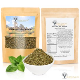 WILD GREEK HERBS DRIED PREMIUM QUALITY- from Mount Olympus Handpicked and Air-Dried in DoyPack with ZipLock for Awesome Freshness and Aroma - Mediterranean Seasoning (1.41 Ounce (Pack of 1), Spearmint)