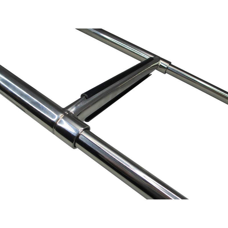 Marine Boat SS 2 Steps TELESCOPING Ladder Over Platform Rubber