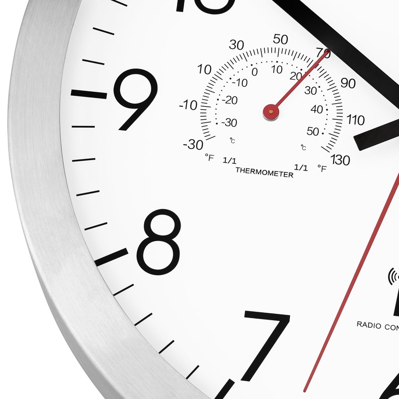 Foxtop Radio Wall Clock, Quartz Wall Clock with Temperature and